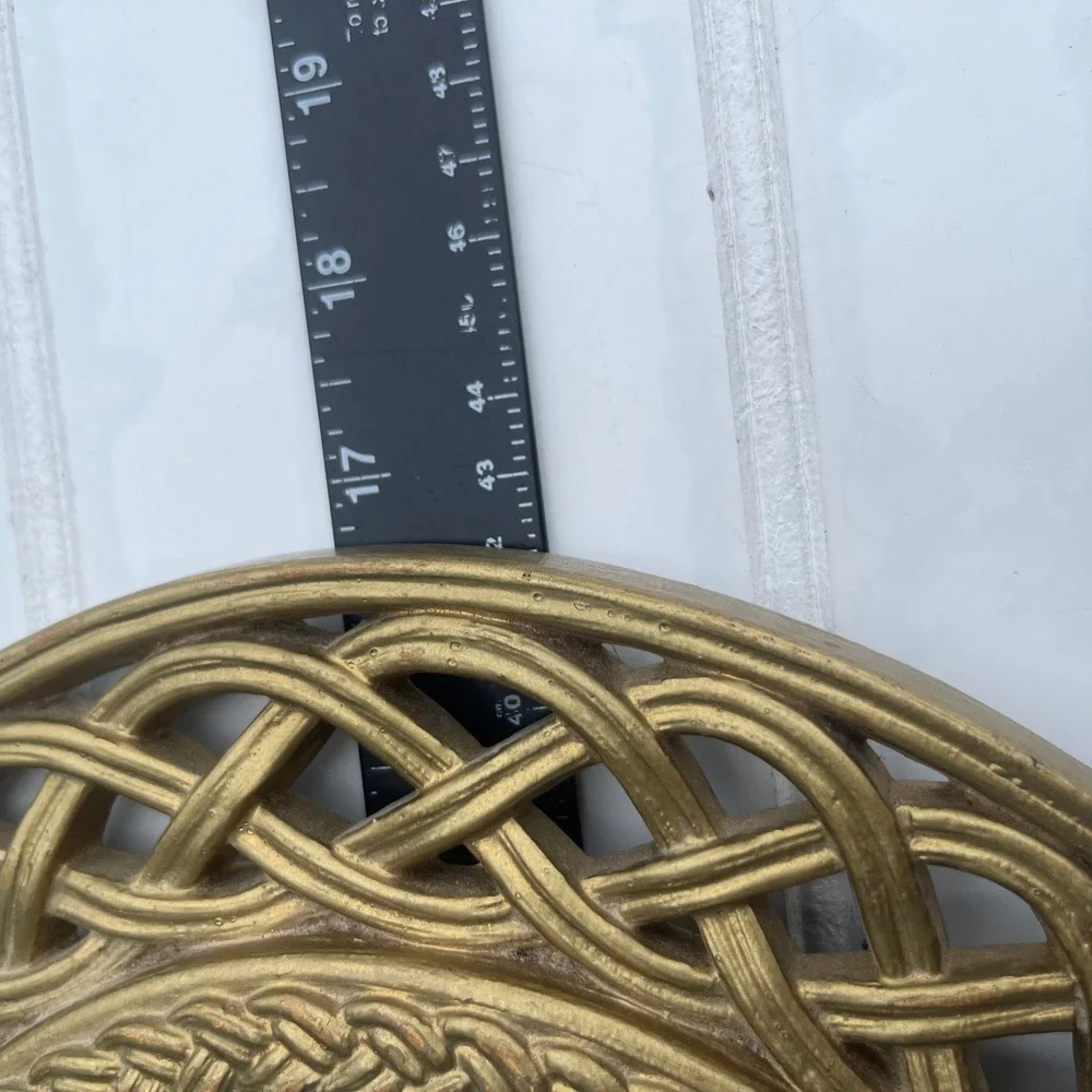 Vintage Style Antique Gold Oval Wall Mirror Ornate Lattice Braided Frame 16x13